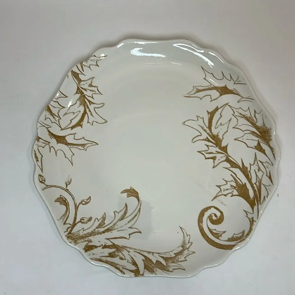 Reba Harmony For The Home Style Cream Scroll White Dinner Plate 10 1/2 Scallop